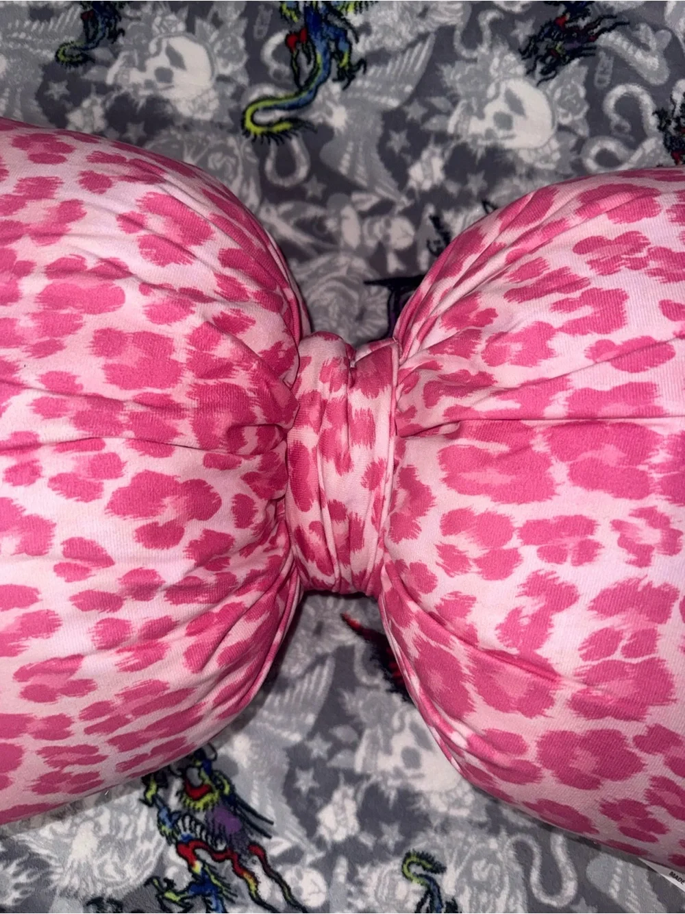 Juicy Couture Pink Leopard Knot Pillow